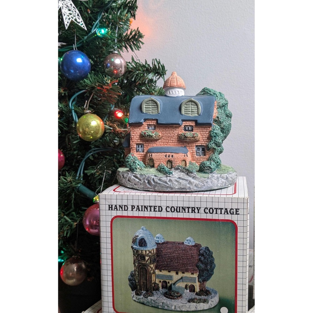 Vintage Christmas Village House Sabre Country Cottage Taiwan Original Box #1